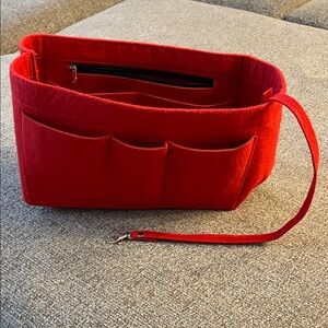 Red Felt Women Insert Bag Organizer for LV Speedy 25